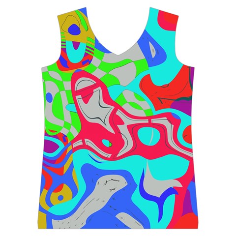 Colorful distorted shapes on a grey background                                                     Women s Basketball Tank Top from ArtsNow.com Front