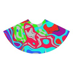 Colorful distorted shapes on a grey background                                                    Midi Sleeveless Dress from ArtsNow.com Skirt Front