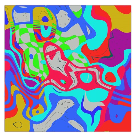 Colorful distorted shapes on a grey background                                                     Satin Scarf from ArtsNow.com Front