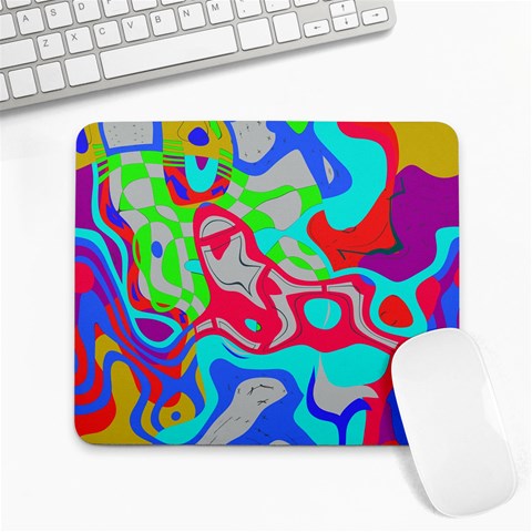Colorful distorted shapes on a grey background                                                     Large Mousepad from ArtsNow.com Front