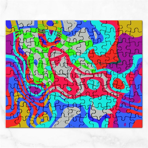 Colorful distorted shapes on a grey background                                                     Jigsaw Puzzle (Rectangular) from ArtsNow.com Front