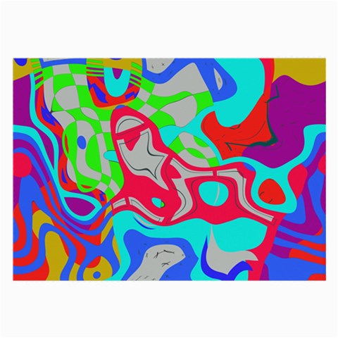 Colorful distorted shapes on a grey background                                                     Large Glasses Cloth from ArtsNow.com Front