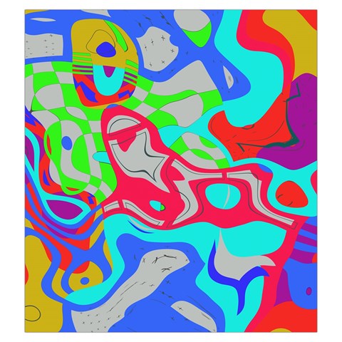 Colorful distorted shapes on a grey background                                                     Drawstring Pouch from ArtsNow.com Front
