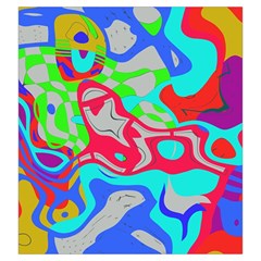 Colorful distorted shapes on a grey background                                                     Drawstring Pouch from ArtsNow.com Front