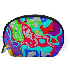 Colorful distorted shapes on a grey background                                                     Accessory Pouch from ArtsNow.com Back