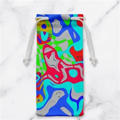 Colorful distorted shapes on a grey background                                                     Jewelry Bag from ArtsNow.com Back