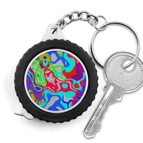 Colorful distorted shapes on a grey background                                                     Measuring Tape from ArtsNow.com Front