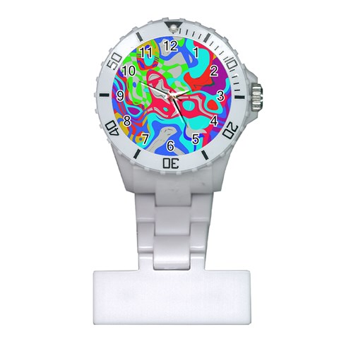 Colorful distorted shapes on a grey background                                                     Nurses Watch from ArtsNow.com Front