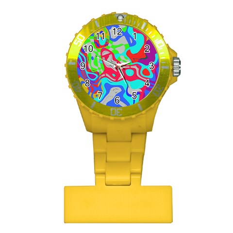 Colorful distorted shapes on a grey background                                                     Nurses Watch from ArtsNow.com Front