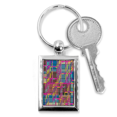 Colorful shapes texture                                                   Key Chain (Rectangle) from ArtsNow.com Front