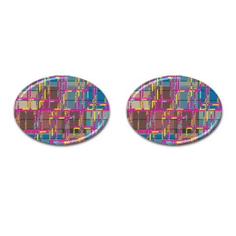 Colorful shapes texture                                                   Cufflinks (Oval) from ArtsNow.com Front(Pair)