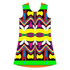 Colorful shapes                                                       Kids  Short Sleeve Velvet Dress from ArtsNow.com Front