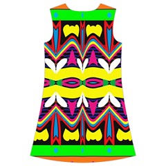 Colorful shapes                                                       Kids  Short Sleeve Velvet Dress from ArtsNow.com Back