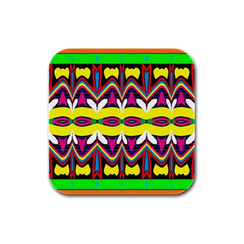 Colorful shapes                                                   Rubber Square Coaster (4 pack from ArtsNow.com Front