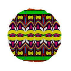 Colorful shapes                                                  Standard 15  Premium Flano Round Cushion from ArtsNow.com Back