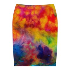Colorful watercolors texture                                                   Midi Wrap Pencil Skirt from ArtsNow.com Back