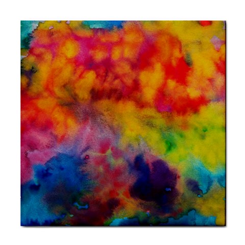 Colorful watercolors texture                                                    Tile Coaster from ArtsNow.com Front