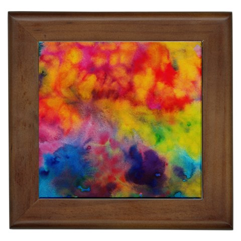 Colorful watercolors texture                                                    Framed Tile from ArtsNow.com Front