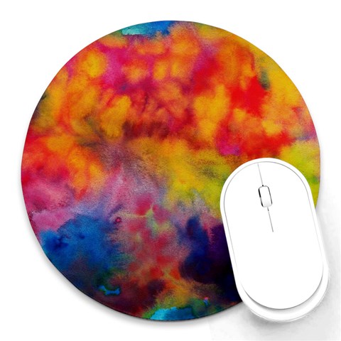 Colorful watercolors texture                                                    Round Mousepad from ArtsNow.com Front