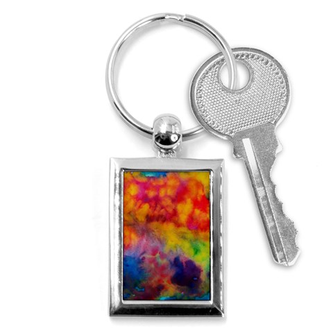 Colorful watercolors texture                                                    Key Chain (Rectangle) from ArtsNow.com Front