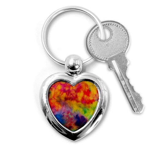 Colorful watercolors texture                                                    Key Chain (Heart) from ArtsNow.com Front