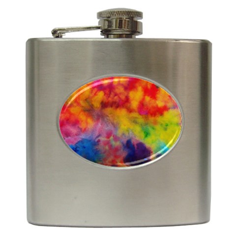 Colorful watercolors texture                                                    Hip Flask (6 oz) from ArtsNow.com Front