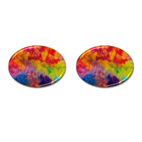 Colorful watercolors texture                                                    Cufflinks (Oval) from ArtsNow.com Front(Pair)
