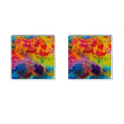 Colorful watercolors texture                                                    Cufflinks (Square) from ArtsNow.com Front(Pair)