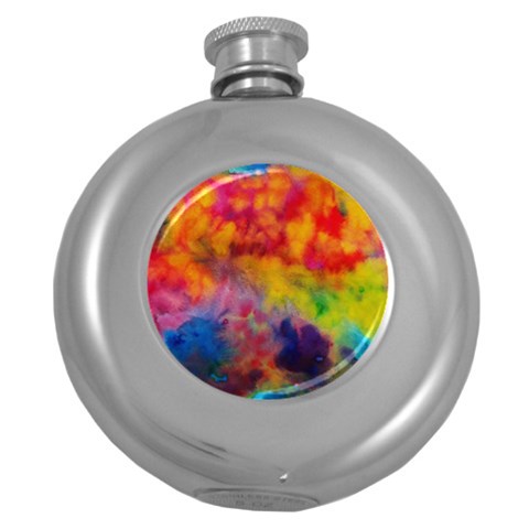 Colorful watercolors texture                                                    Hip Flask (5 oz) from ArtsNow.com Front