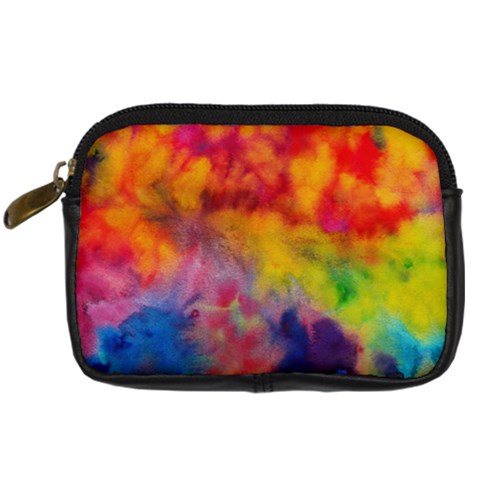 Colorful watercolors texture                                                    Digital Camera Leather Case from ArtsNow.com Front