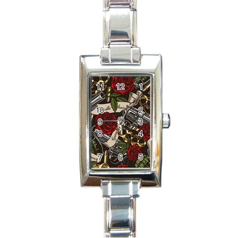 Seamless Vector Pattern Rectangle Italian Charm Watch from ArtsNow.com Front