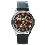 Seamless Vector Pattern Round Metal Watch