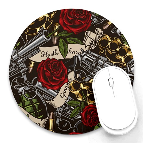 Seamless Vector Pattern Round Mousepads from ArtsNow.com Front