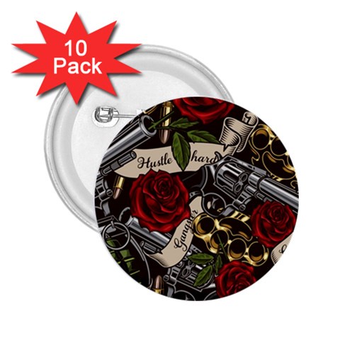Seamless Vector Pattern 2.25  Buttons (10 pack)  from ArtsNow.com Front