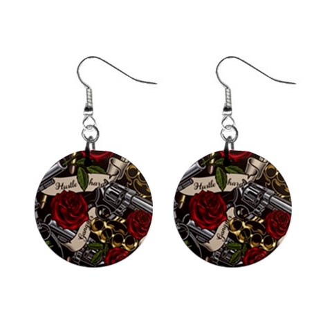 Seamless Vector Pattern Mini Button Earrings from ArtsNow.com Front