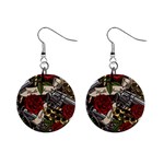 Seamless Vector Pattern Mini Button Earrings