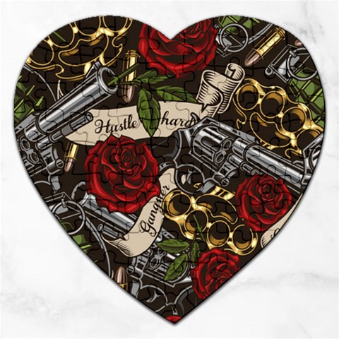 Seamless Vector Pattern Jigsaw Puzzle (Heart) from ArtsNow.com Front