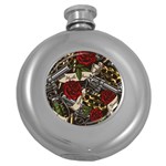 Seamless Vector Pattern Round Hip Flask (5 oz)