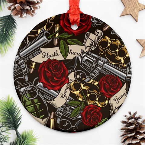 Seamless Vector Pattern Round Ornament (Two Sides) from ArtsNow.com Front