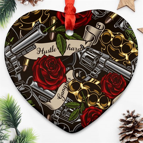 Seamless Vector Pattern Heart Ornament (Two Sides) from ArtsNow.com Front