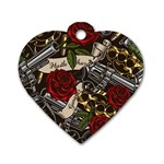 Seamless Vector Pattern Dog Tag Heart (One Side)