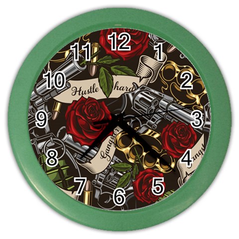 Seamless Vector Pattern Color Wall Clock from ArtsNow.com Front