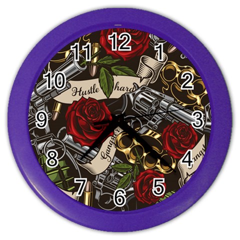 Seamless Vector Pattern Color Wall Clock from ArtsNow.com Front
