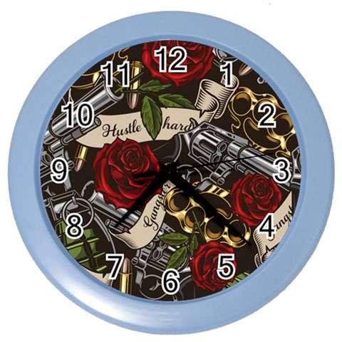 Seamless Vector Pattern Color Wall Clock from ArtsNow.com Front