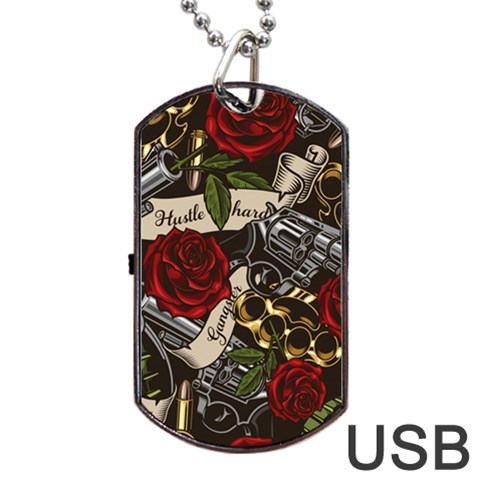 Seamless Vector Pattern Dog Tag USB Flash (One Side) from ArtsNow.com Front