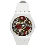 Seamless Vector Pattern Round Plastic Sport Watch (M)