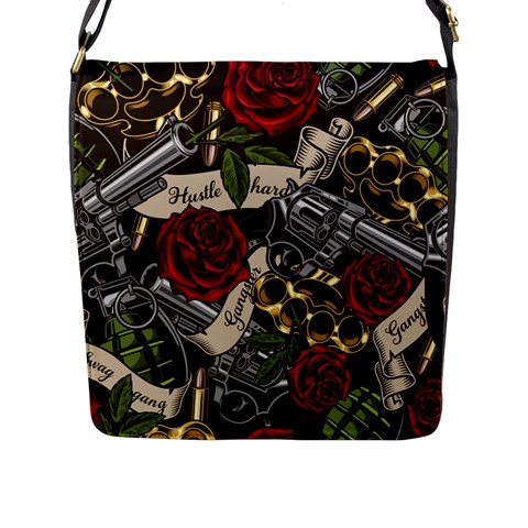 Seamless Vector Pattern Flap Closure Messenger Bag (L) from ArtsNow.com Front