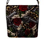 Seamless Vector Pattern Flap Closure Messenger Bag (L)