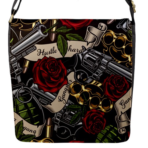 Seamless Vector Pattern Flap Closure Messenger Bag (S) from ArtsNow.com Front