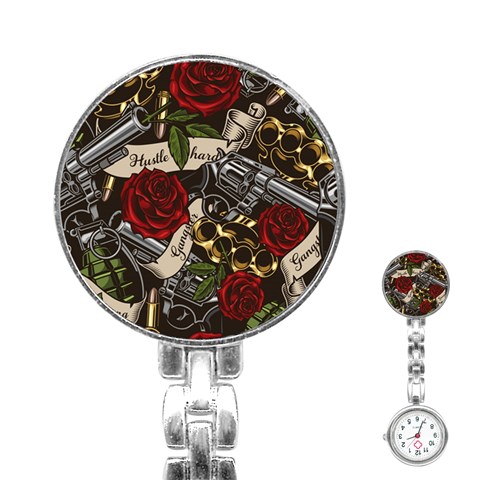 Seamless Vector Pattern Stainless Steel Nurses Watch from ArtsNow.com Front
